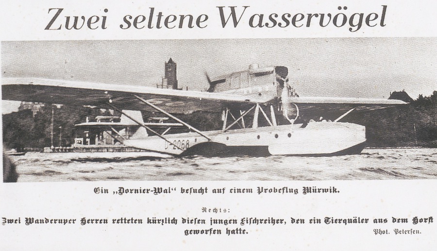 schwarz/weiss Bild eines Wasserflugzeugs Wasserflug Geschichte